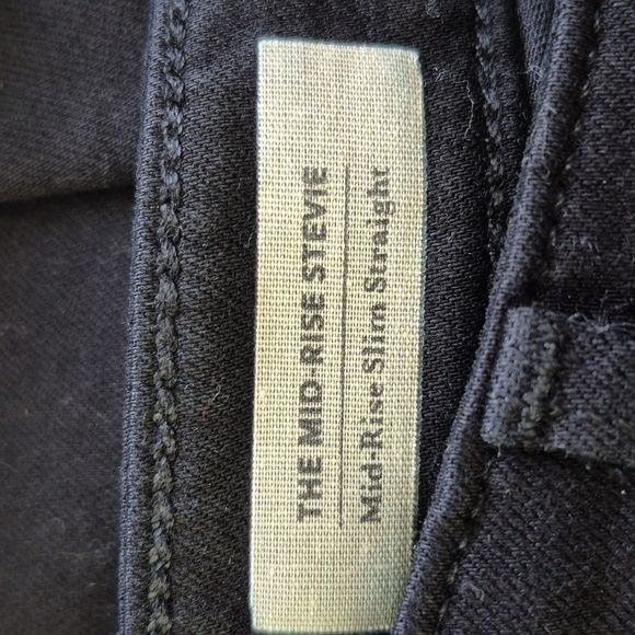 AG Adriano Goldschmied Mid Rise Stevie Slim Straight Black Jeans, Size 28 - Picture 10 of 14